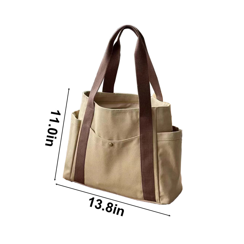 Multi Compartment Canvas Women Tote Bag