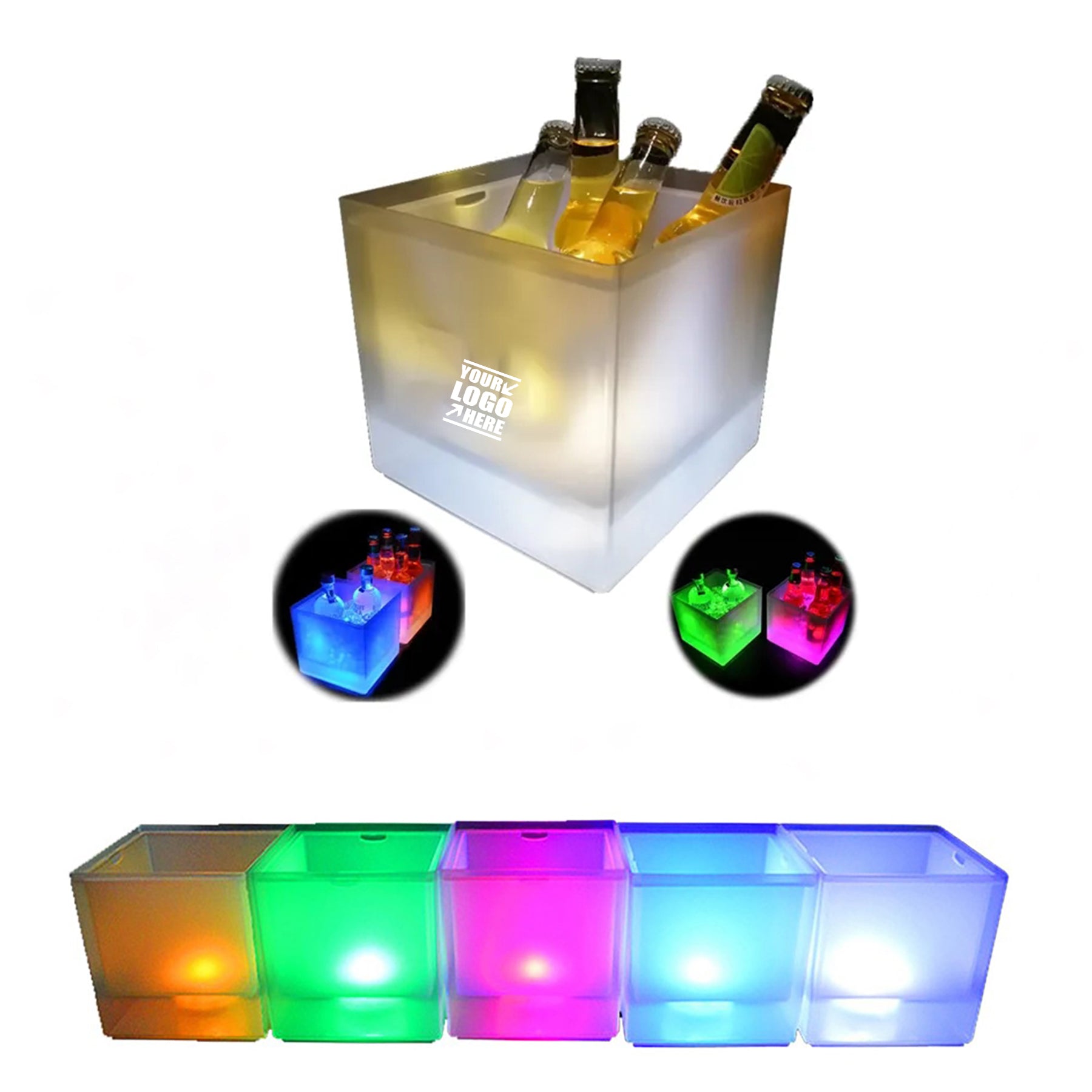 Wine LED Square Ice Buckets
