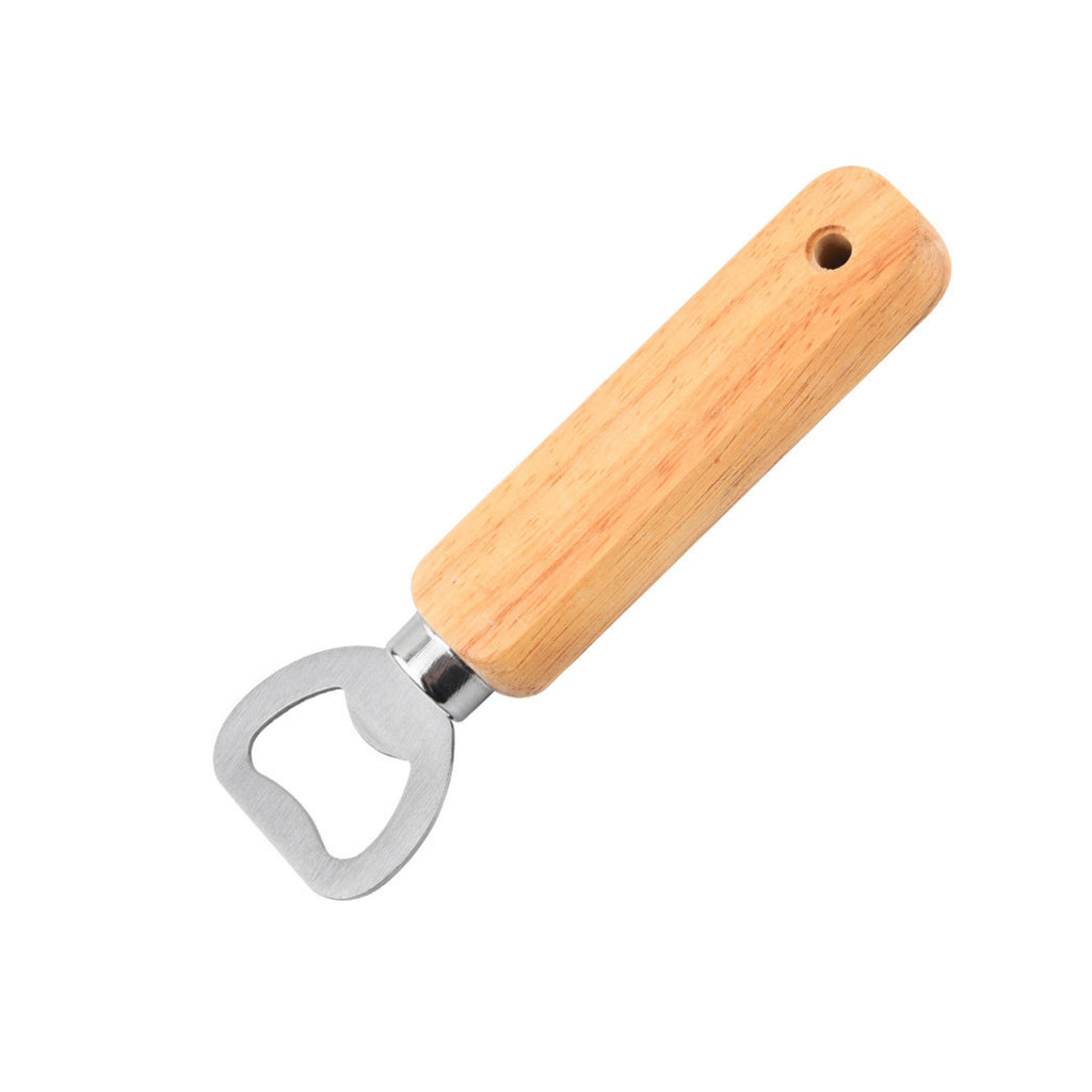 Simple Wooden - Handle Stainless - Steel Bottle Opener