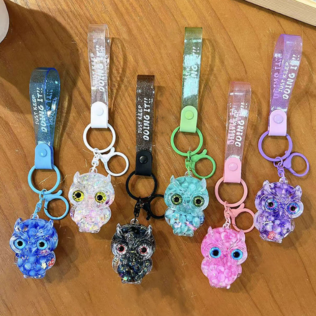 Acrylic Bubble Bead Owl Keychain Cute Bag Charm Car Key Ring