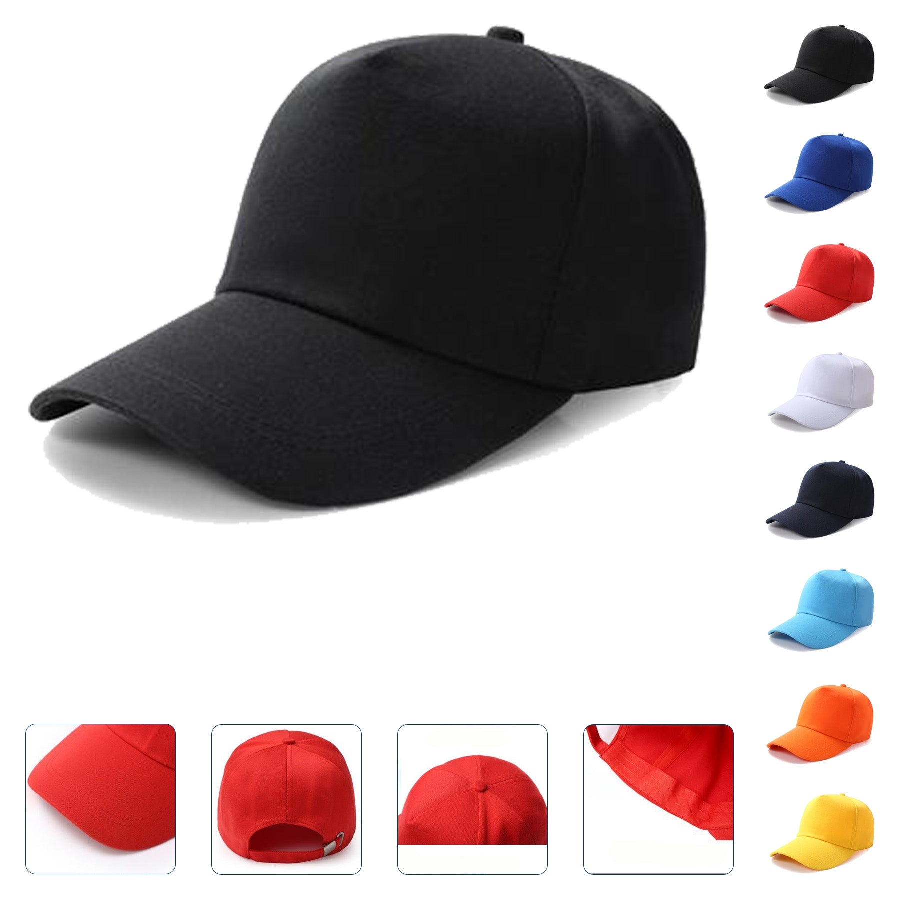 Cotton/ Polyester Full Color Caps W/ Sandwich Visor