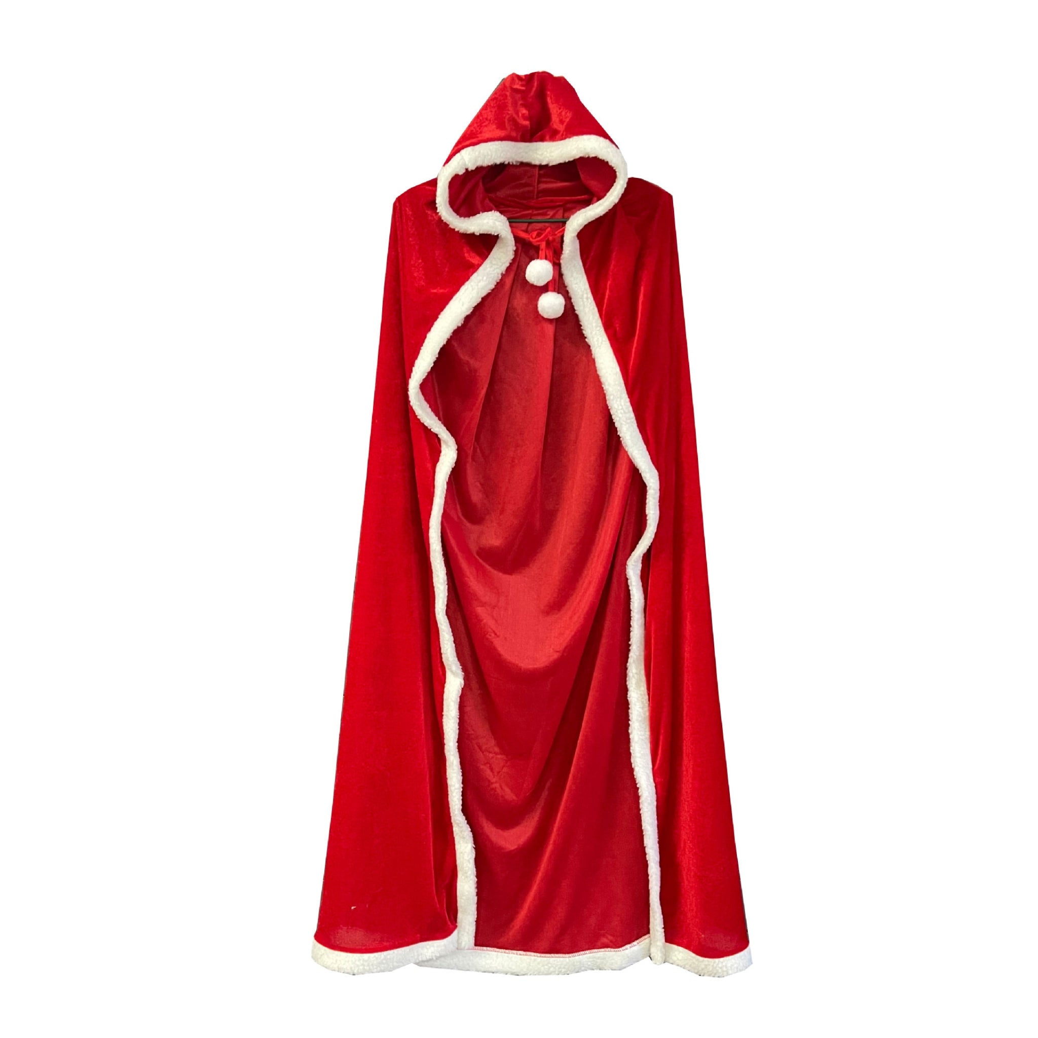 Christmas Cape Velvet Hooded Costume Adult Kids Plush