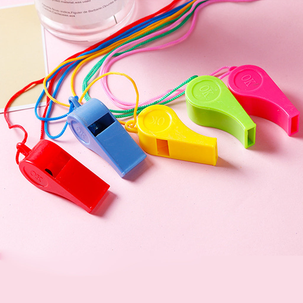 Plastic Whistle With Lanyard