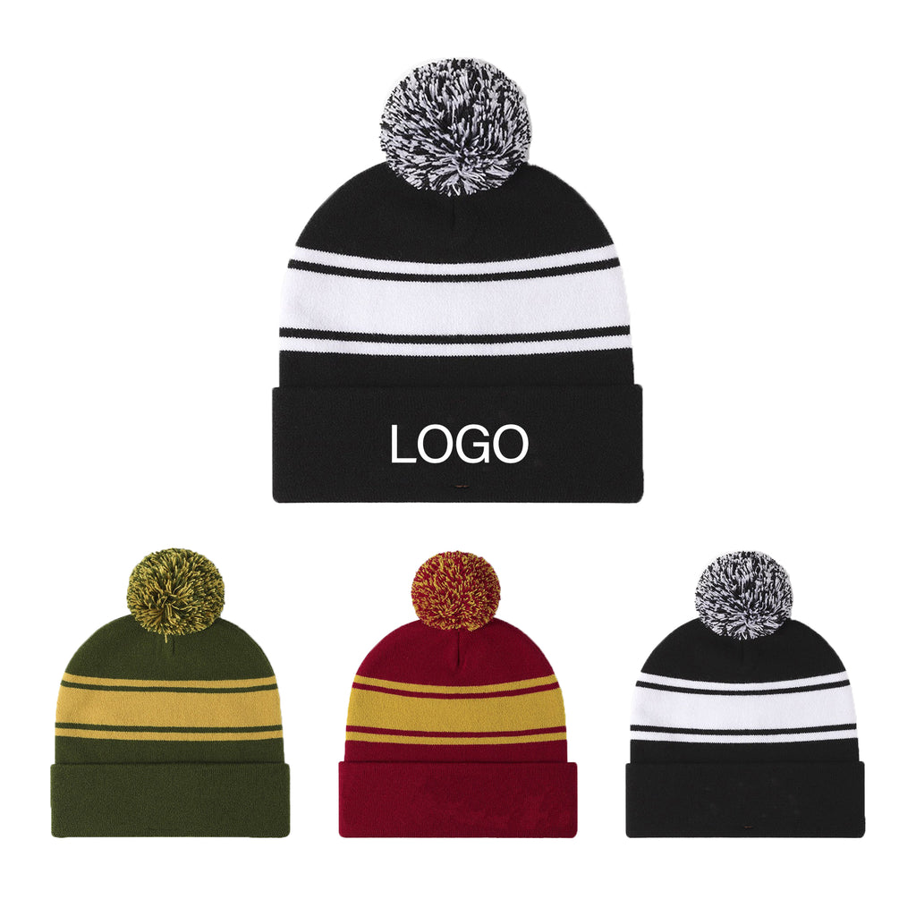 Embroidered Knit Warm Winter Hat