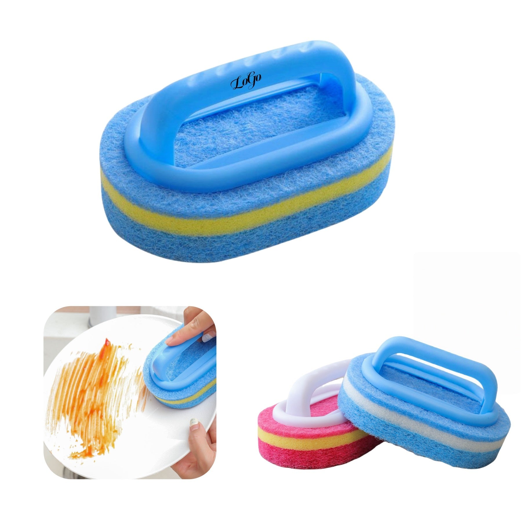 Three - Layer Thick Sponge Cleaning Brush