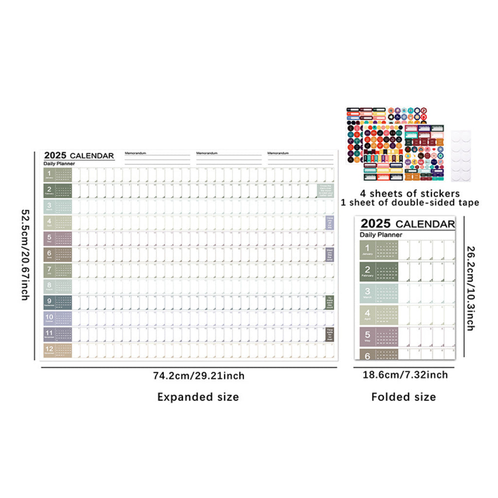 365-Day Annual Poster Desk Calendar Wall Calendar Planner