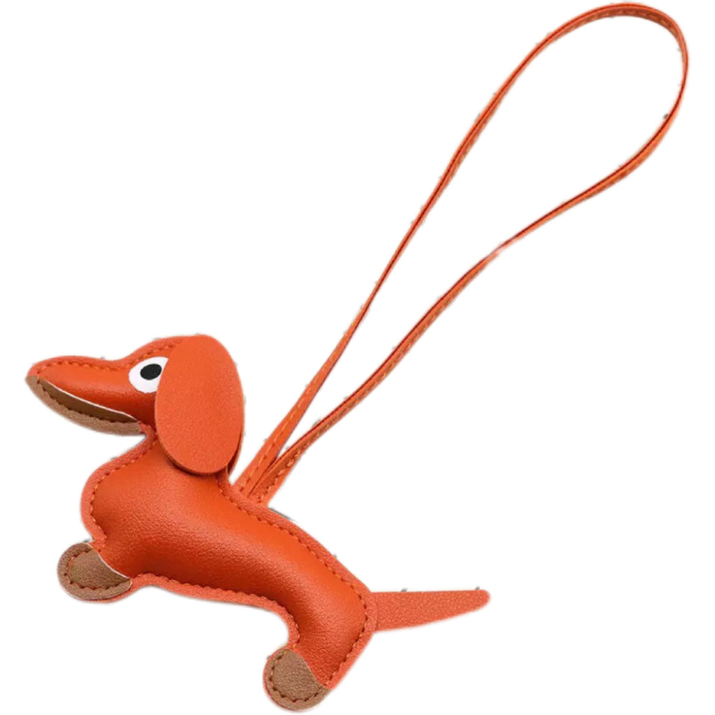 PU Leather Dachshund Keychain Bag Charm Car Ornament