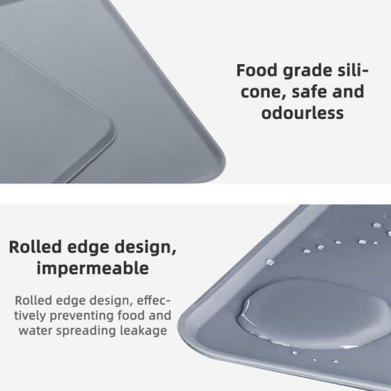 Nonslip Pet Food Mat Washable Silicone Dog Bowl Mat Waterproof Dog Food Mats