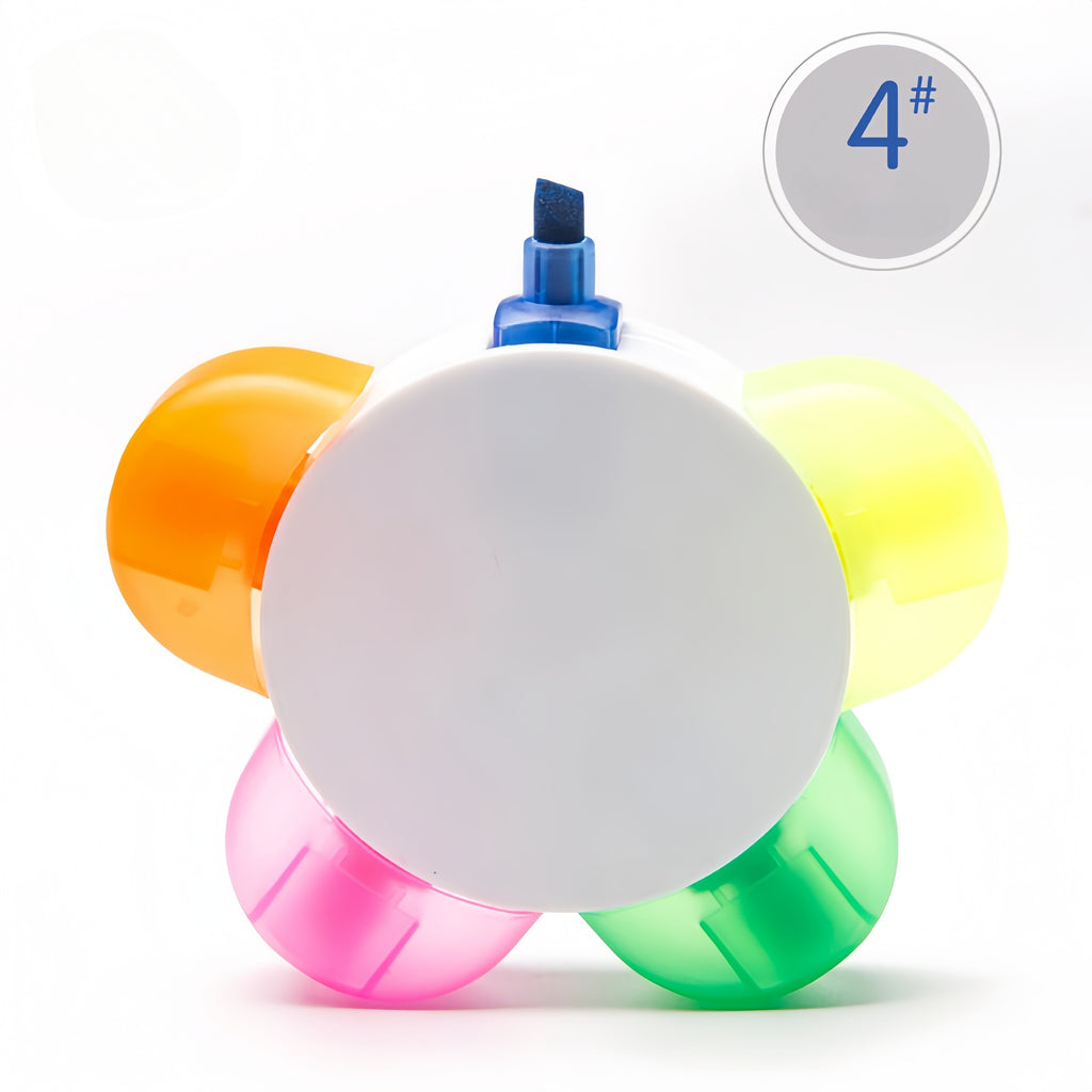 Lovely 5 Color Flower Petal Highlighter Pen
