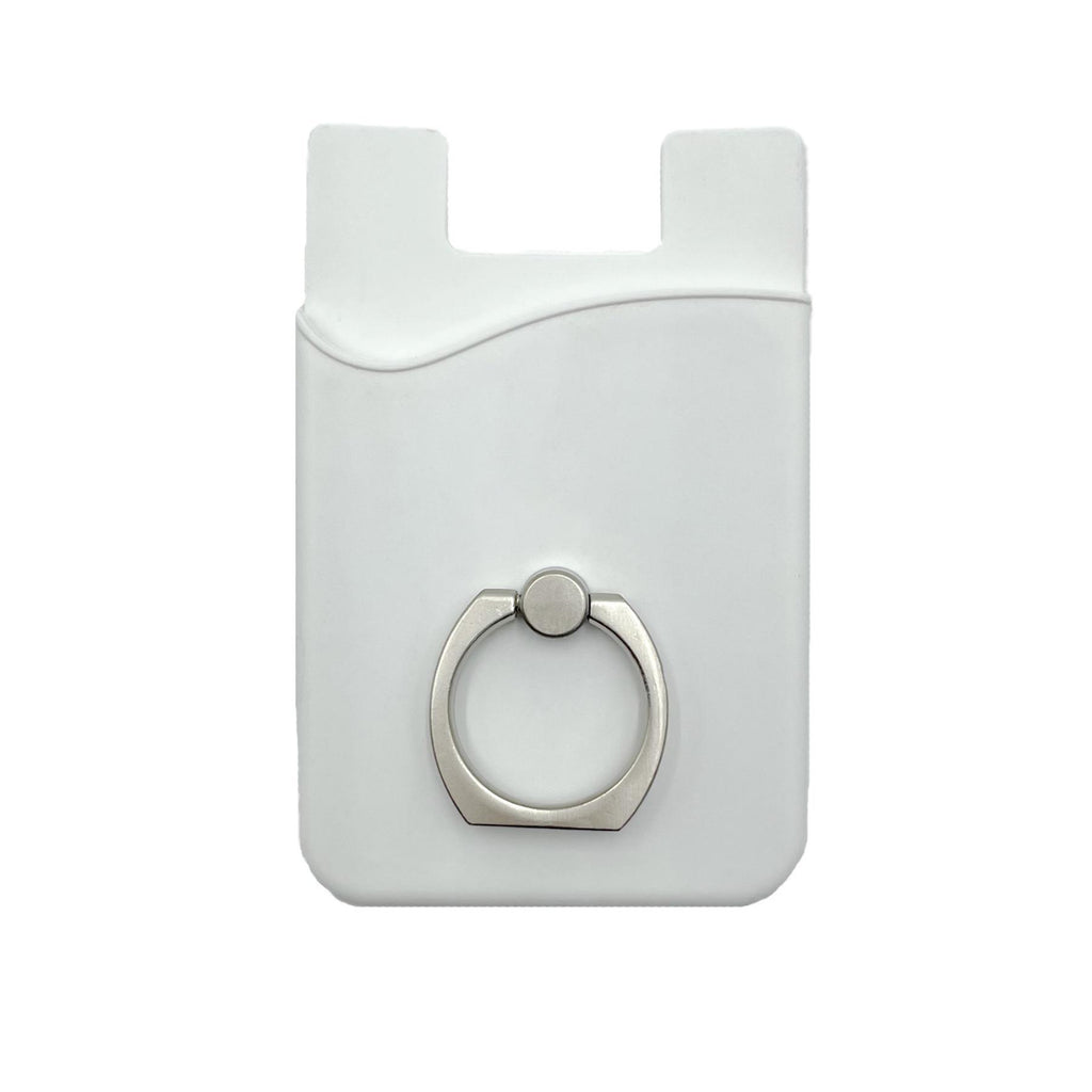 Silicone Card Holder With Metal Ring Phone Stand