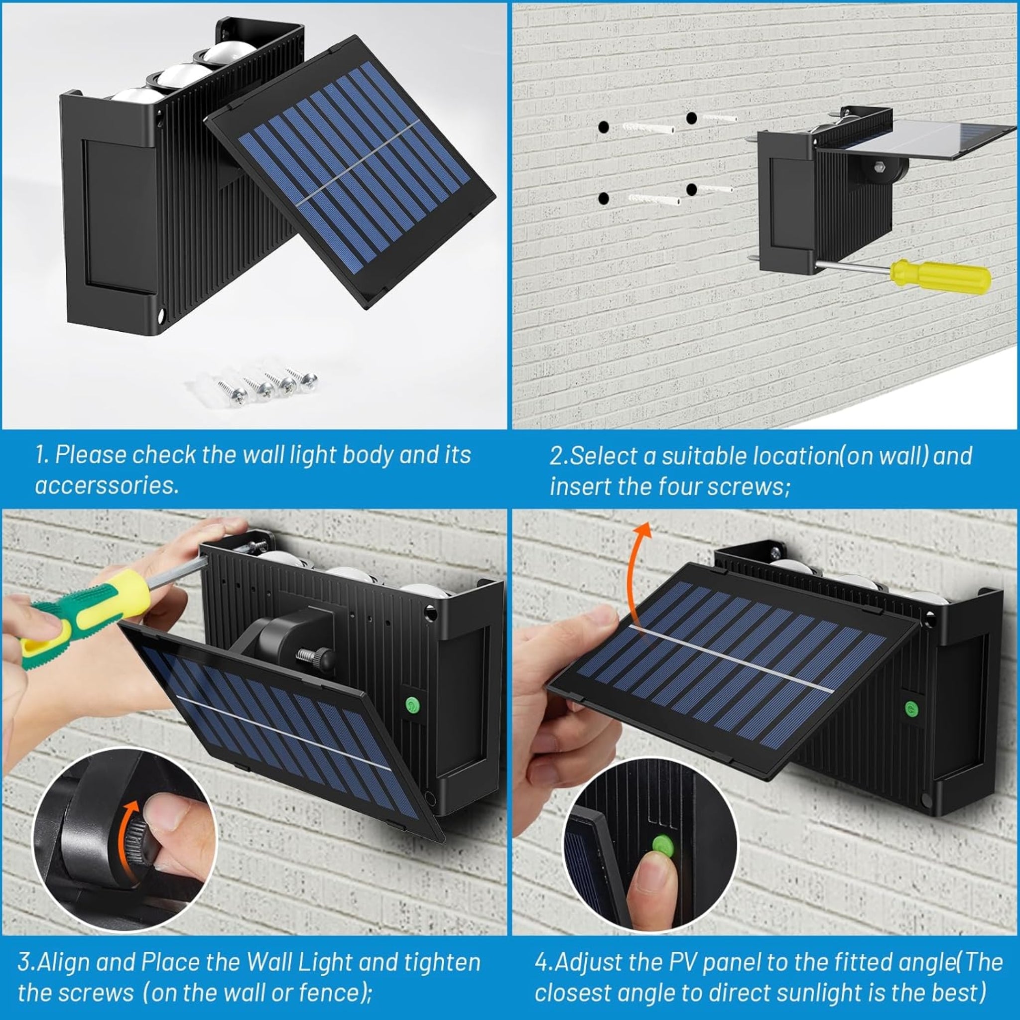 Solar Powered Courtyard Wall Lights