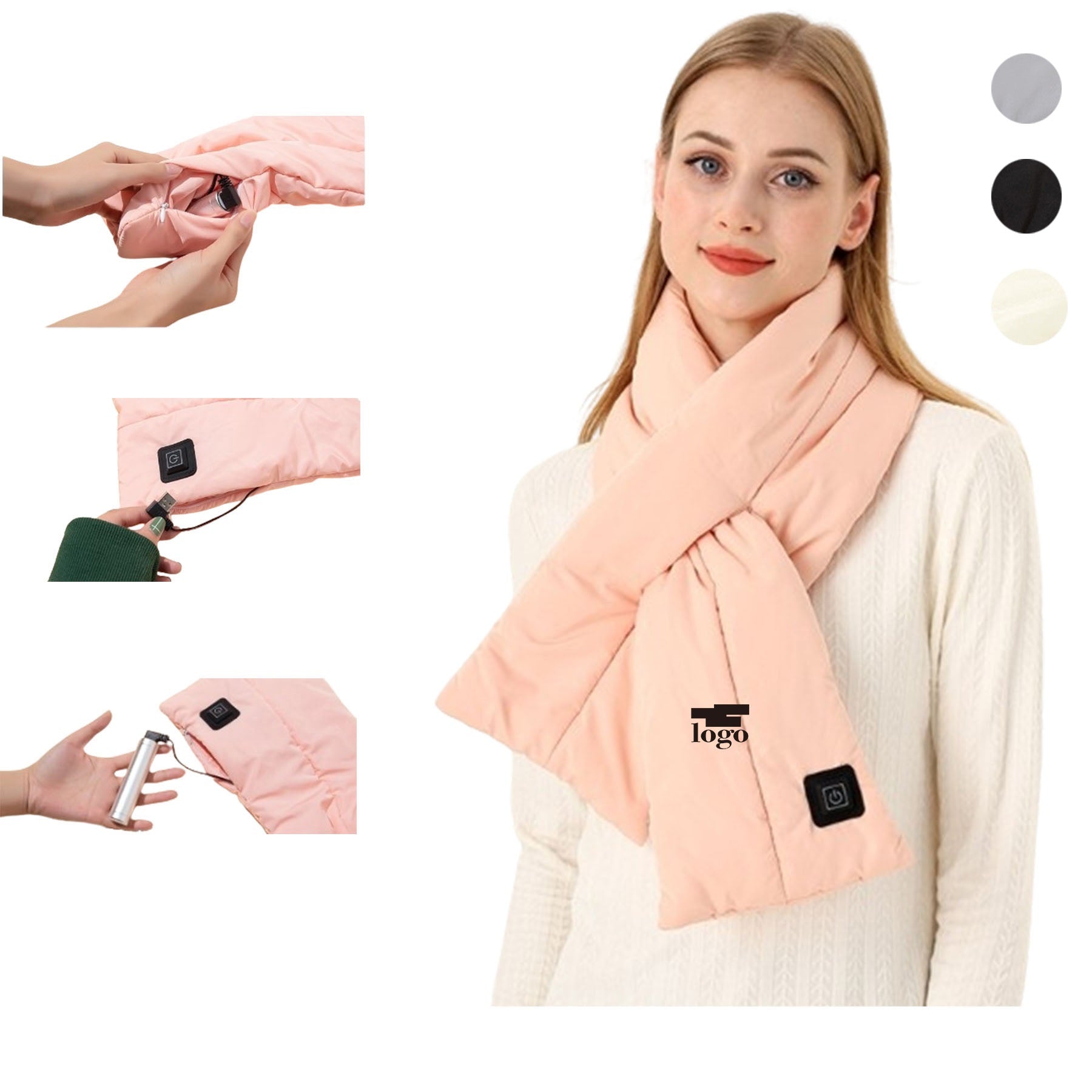 Rechargeable Heated Scarf With Battery