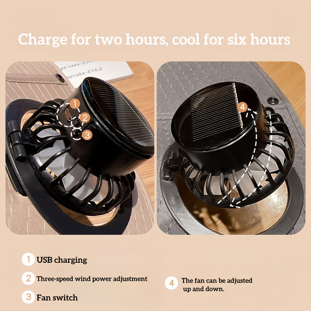 Solar-Powered Usb Charging Fan