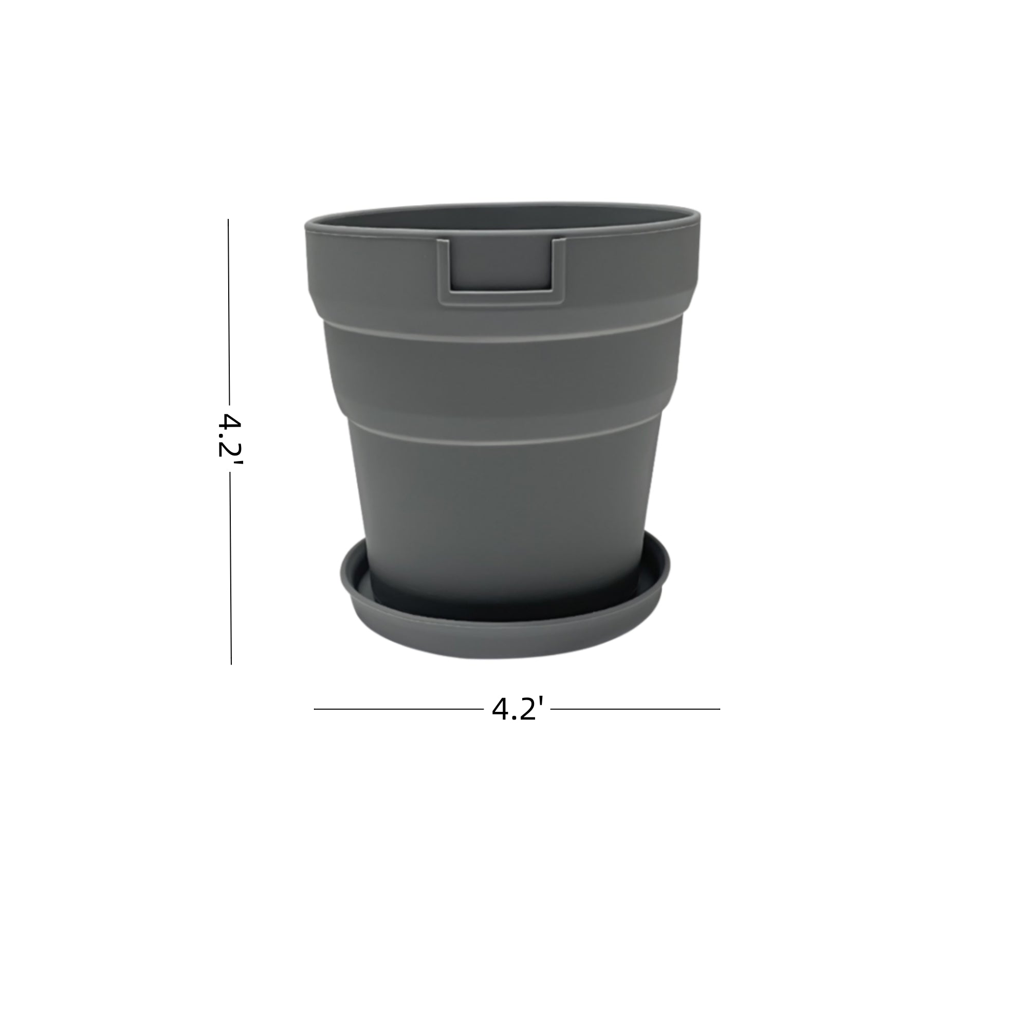 New Style Eco-Friendly Silicone Anti-Drop Folding Flower Pot With A Tray