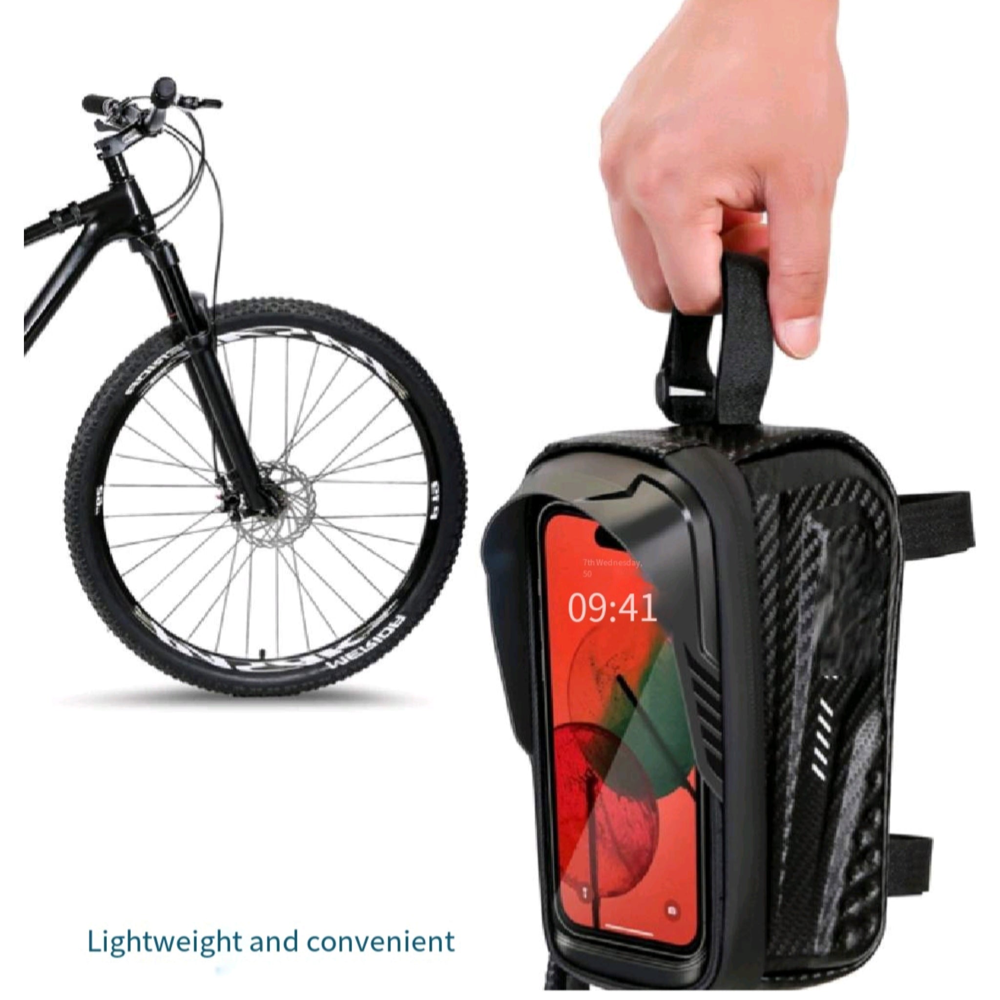 MTB Top Tube Bag EVA Waterproof Touchscreen Trim To Fit