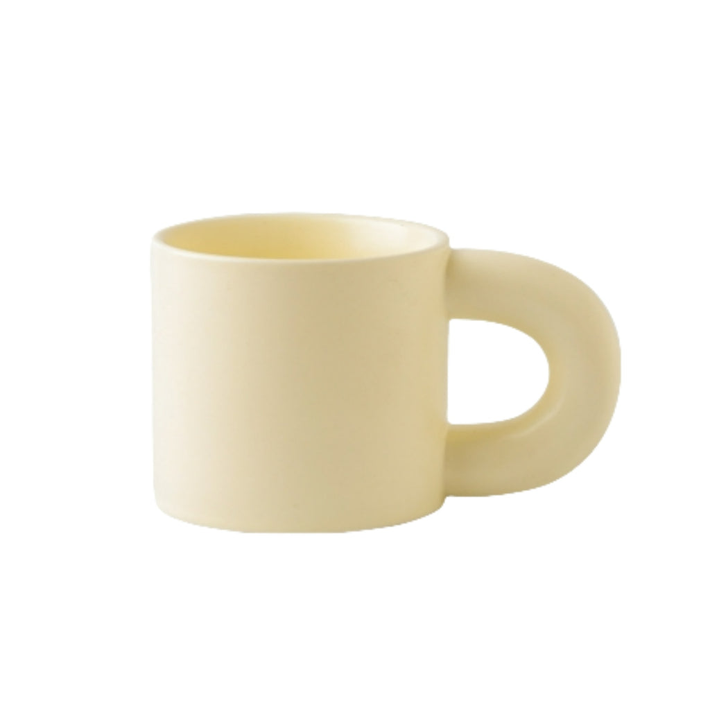 Ceramic Coffee Cup With A Thick Handle
