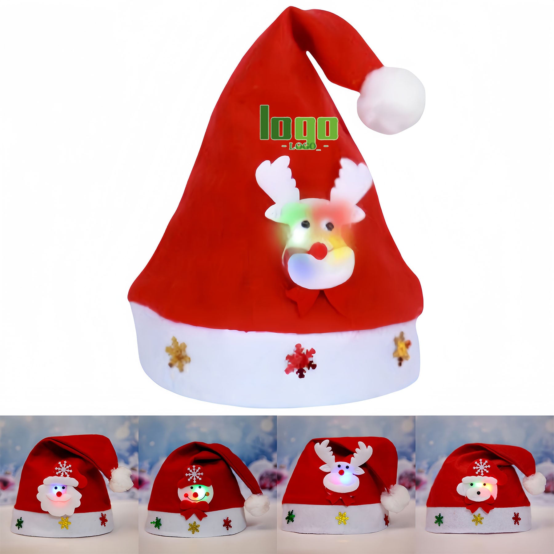Cartoon Glowing Christmas Hat