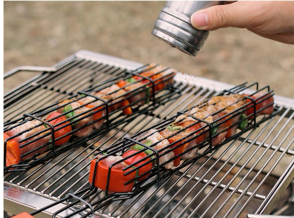 Outdoor Barbecue Cage With Wooden Handle