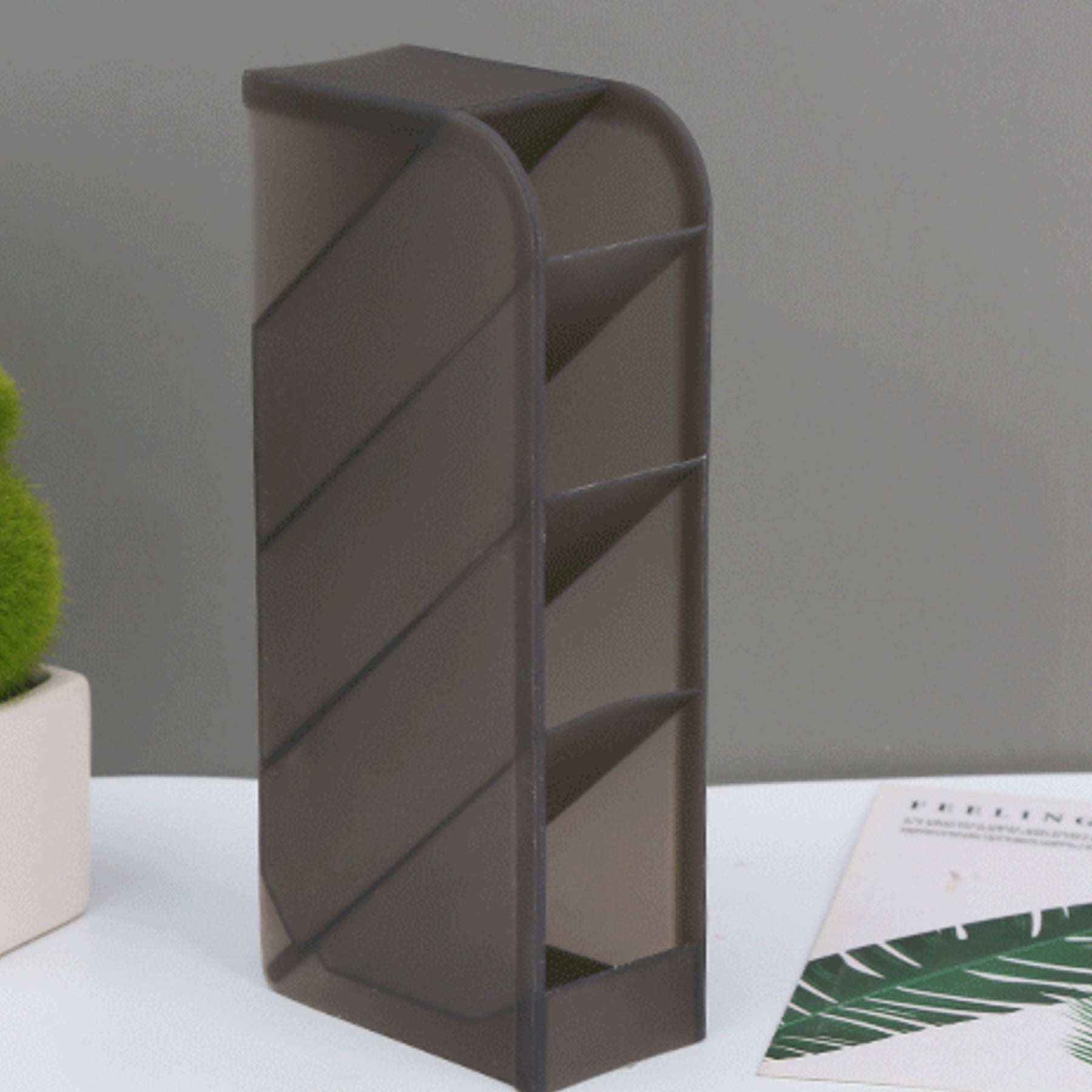 Oblique Insertion Plastic Transparent Pen Holder