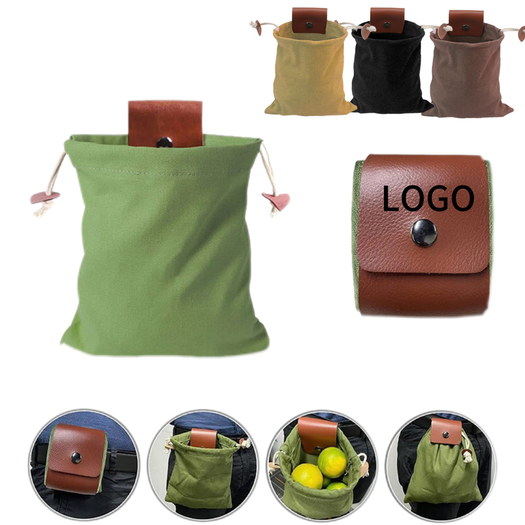 Foldable Canvas Foraging Bag With Pu Flap