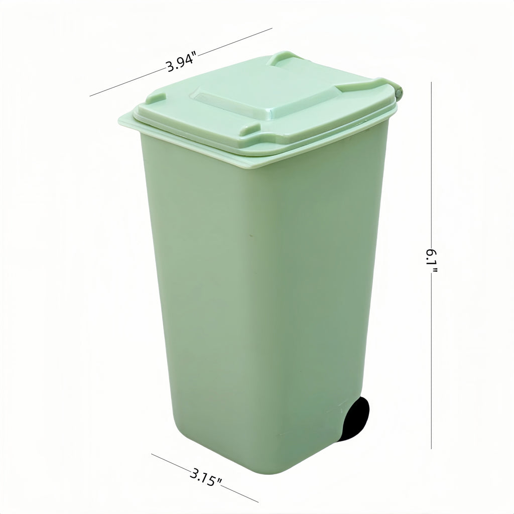 Square PP - Material Trash Bin With Wheels, Also Serving As A Pen Holder