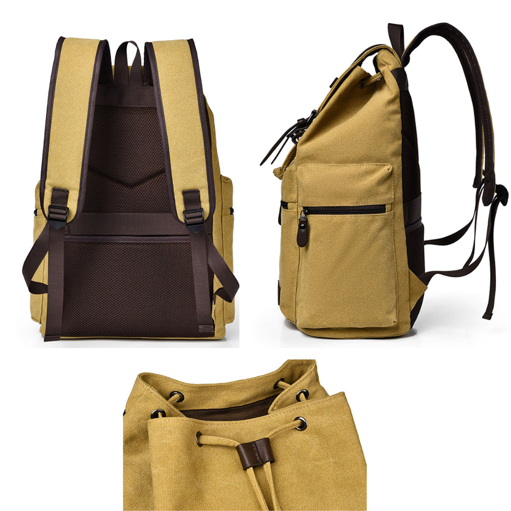 14" Canvas Multi Purpose Laptop Backpack Casual Travel Pack