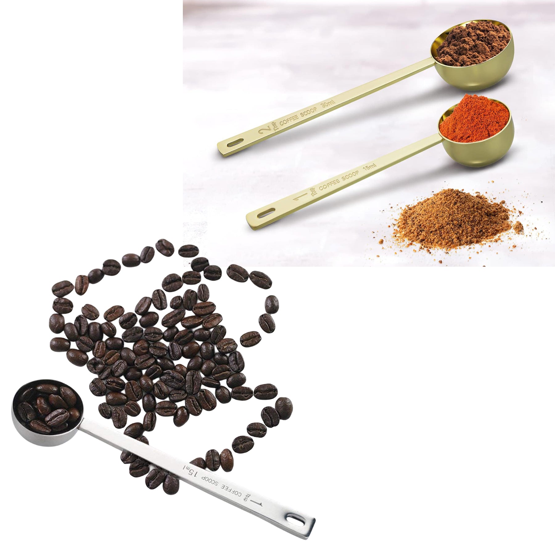 Stainless Steel Measuring Coffee Scoops