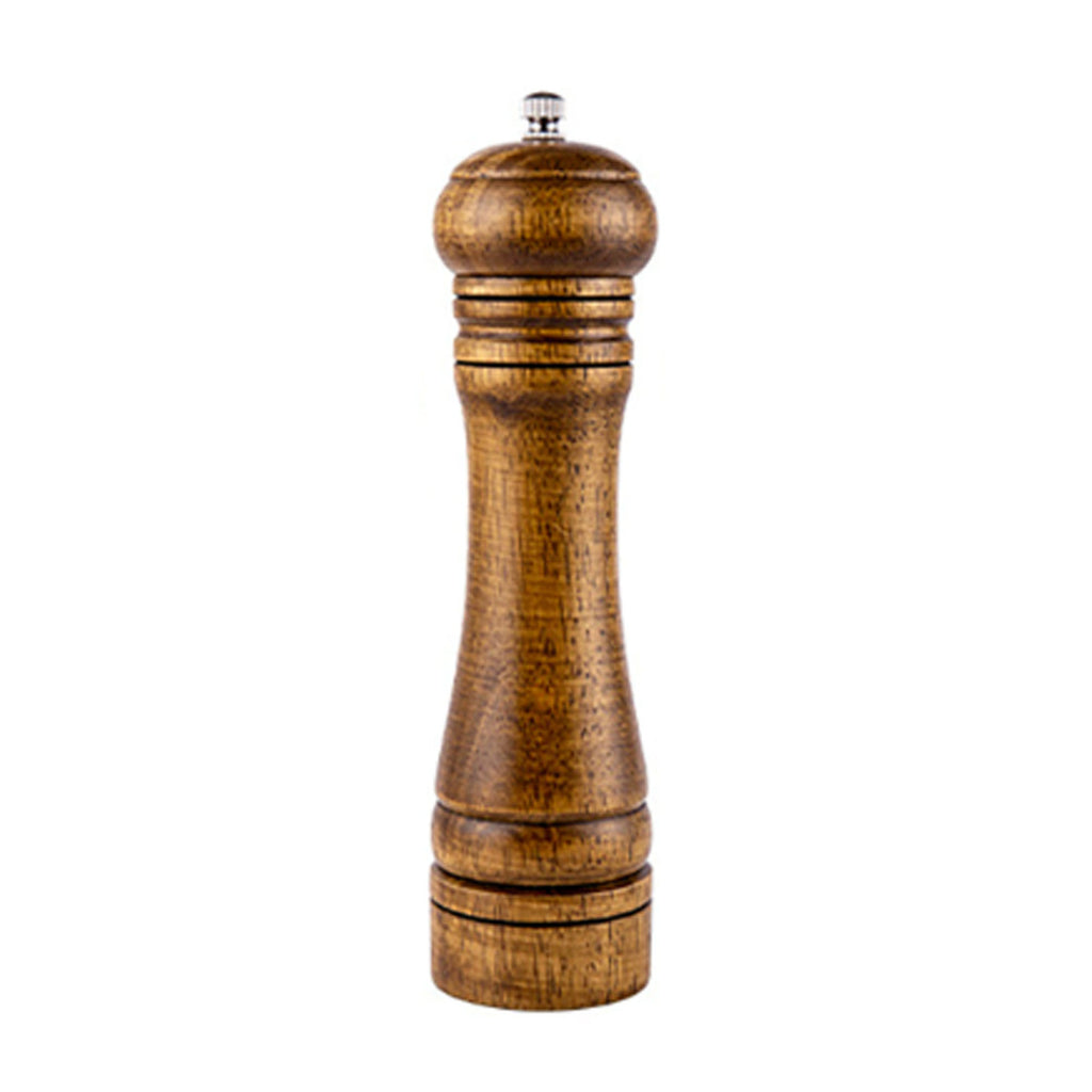 8in Oak Pepper Grinder with Adjustable Coarseness