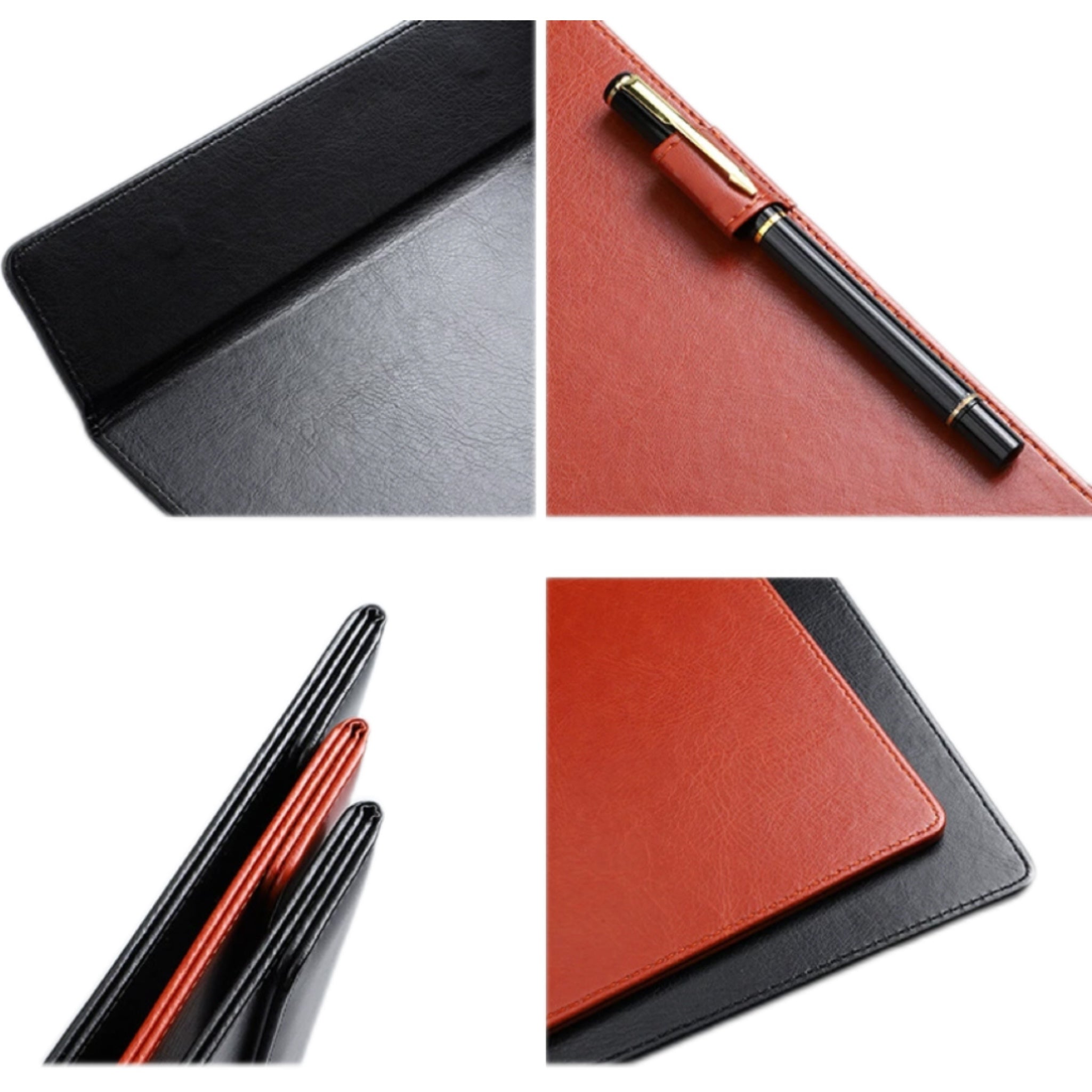 PU Leather Magnetic Clip Writing Clipboards