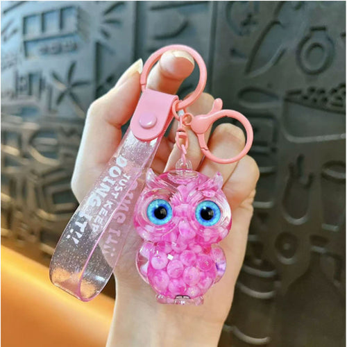 Acrylic Bubble Bead Owl Keychain Cute Bag Charm Car Key Ring