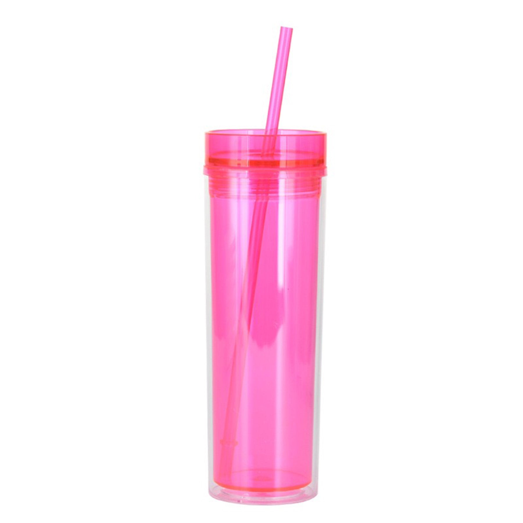 Double Layer Acrylic Transparent Straw Cup
