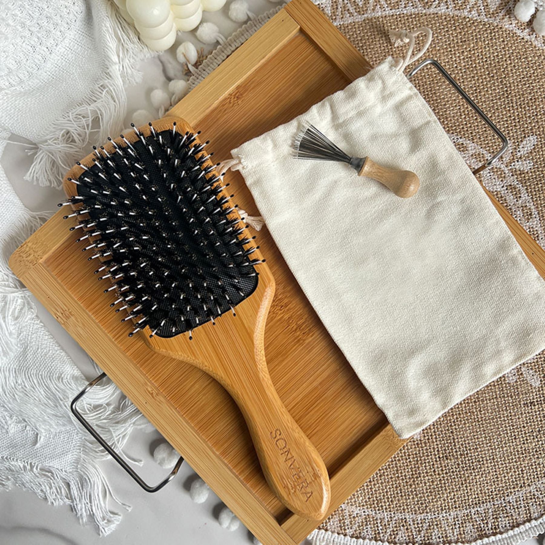 Boar Bristle Air - cushion Massage Comb