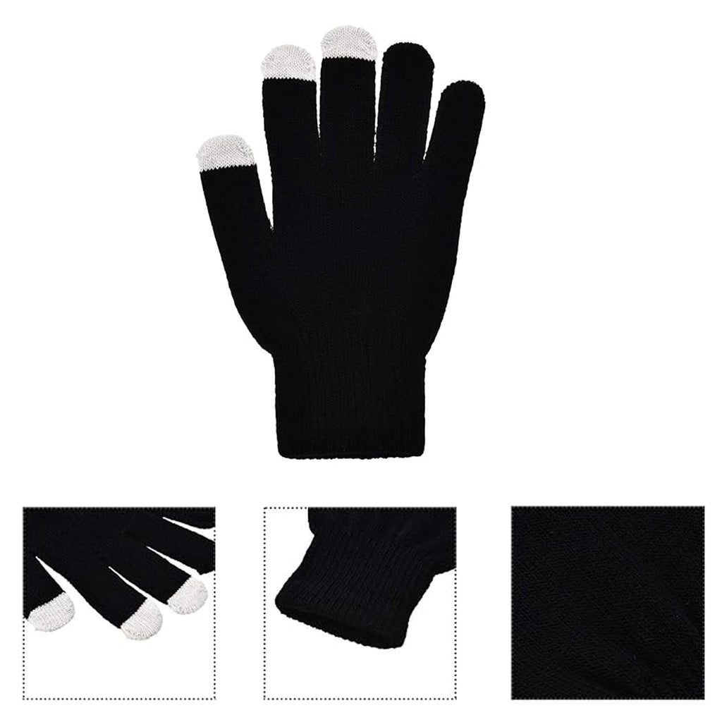 Plain Touchscreen Knitted Gloves