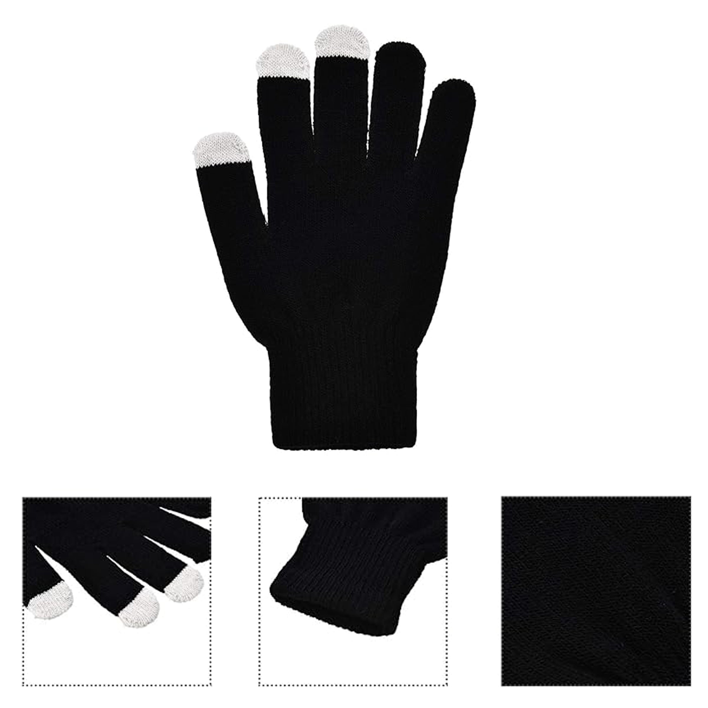 Plain Touchscreen Knitted Gloves
