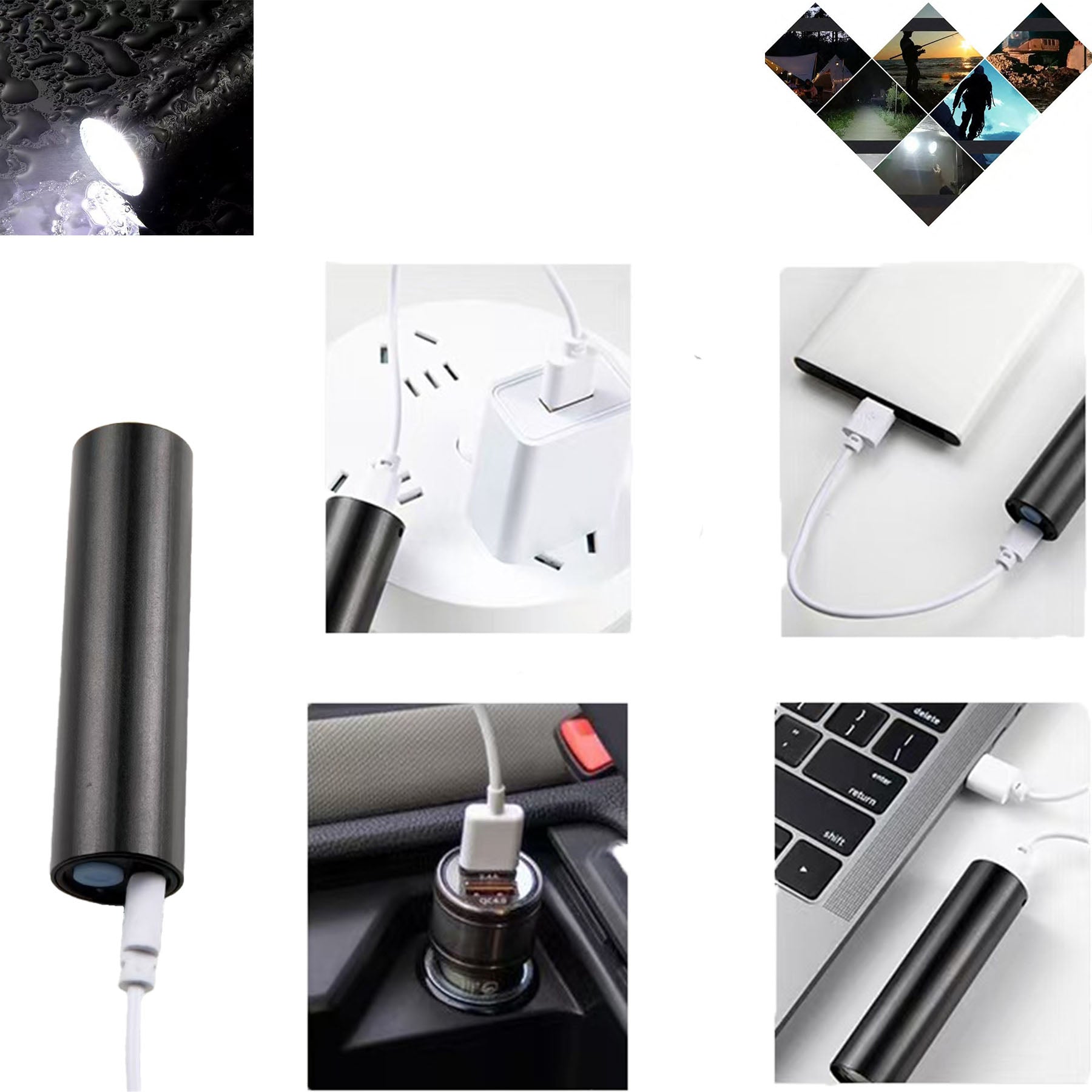 Rechargeable Portable Outdoor Flashlight