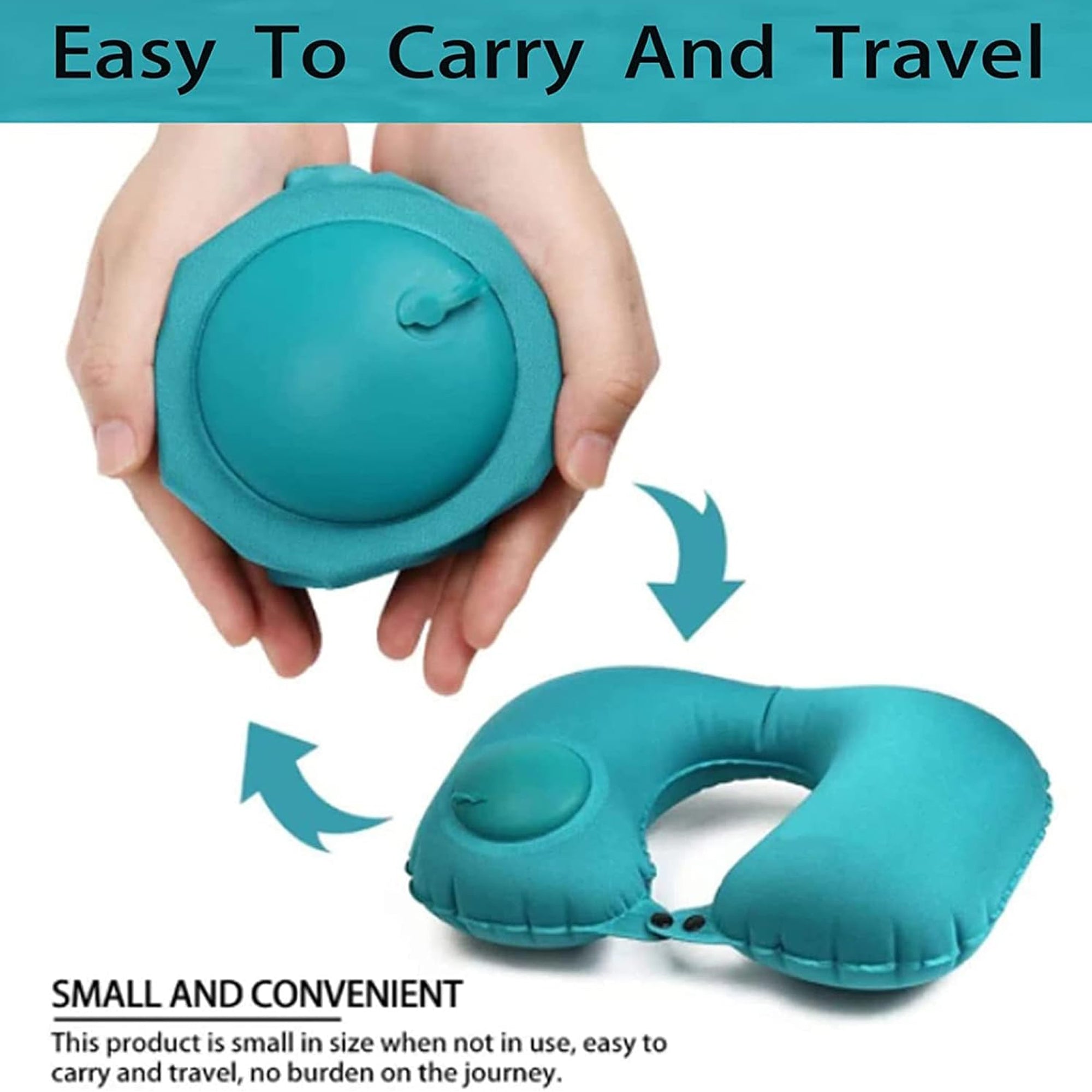 Press Type Inflatable U-Shaped Pillow
