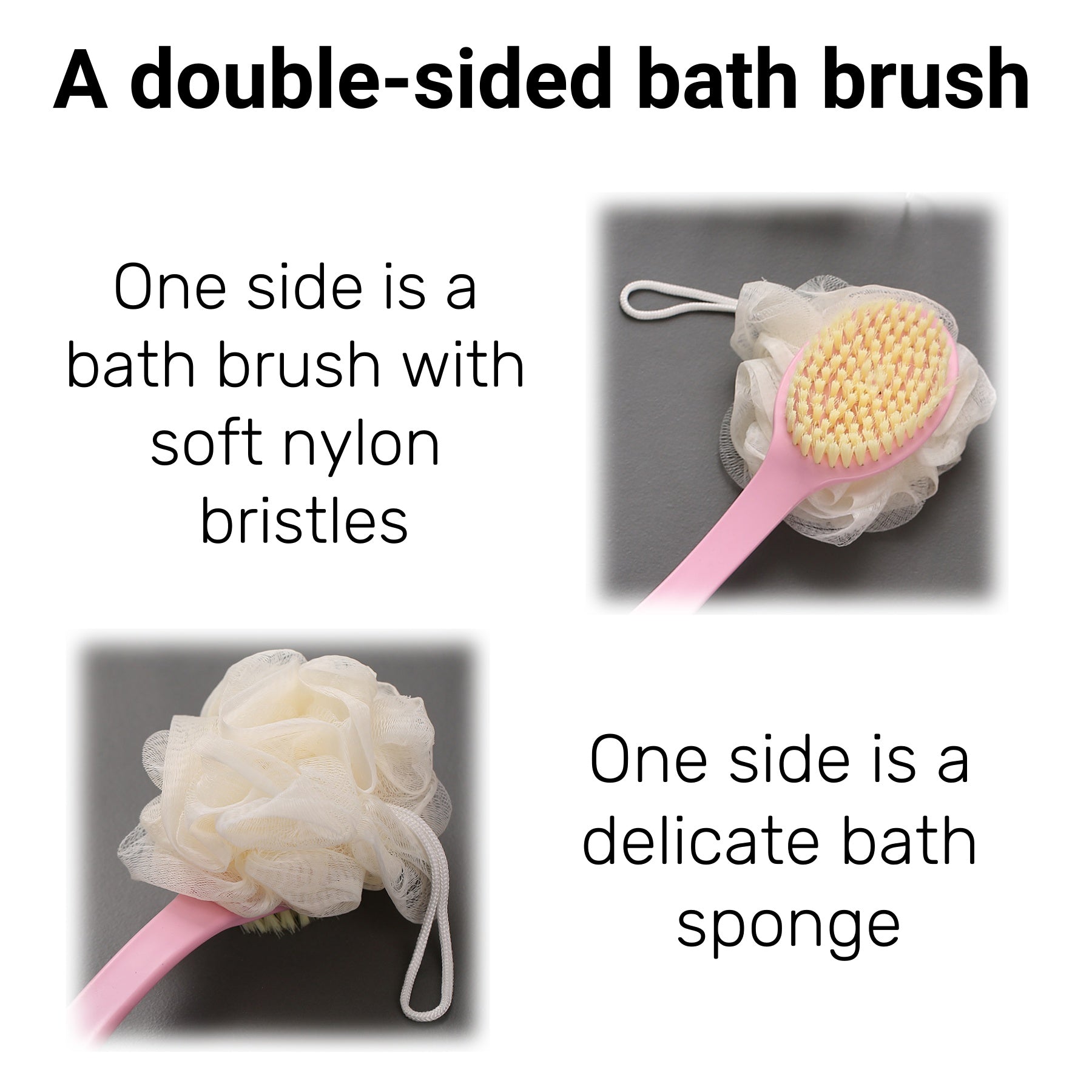 Long - Handled Soft - Bristle Bath Scrubber
