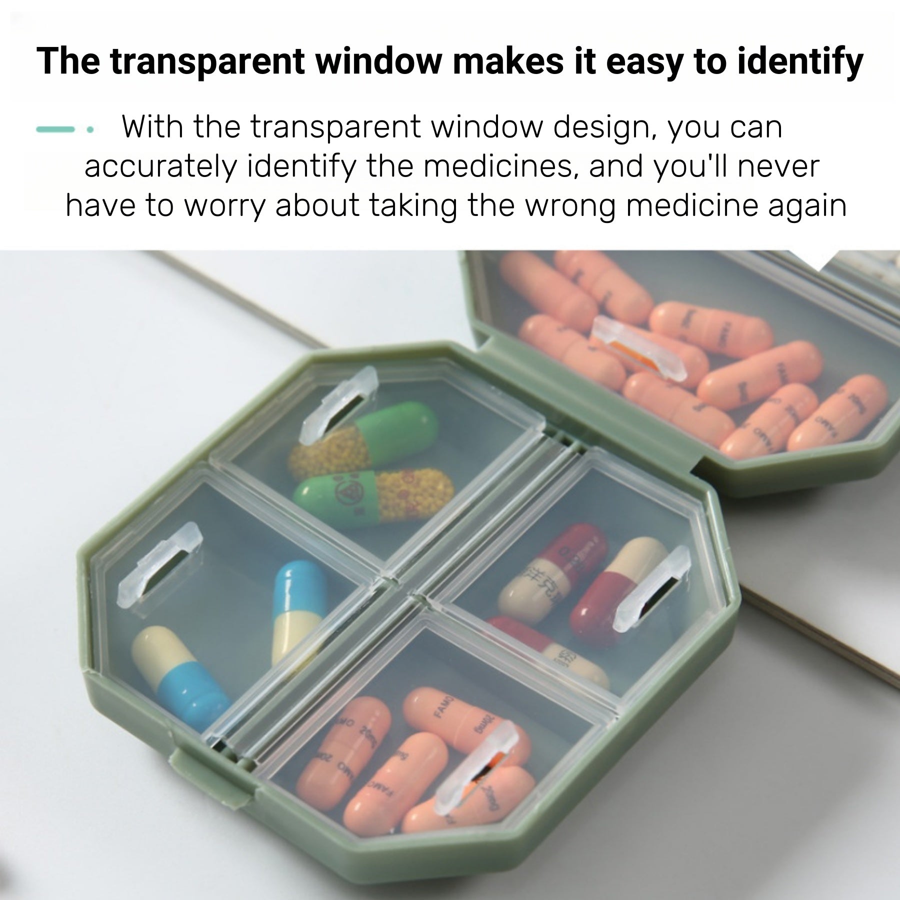 Mini Six-compartment Portable Moisture-proof Pill Box