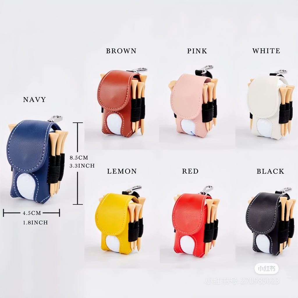 Golf Ball Bags Storage Bags Pu Leather Waist Golf Ball Pouch With Golf Belt Ball Bags