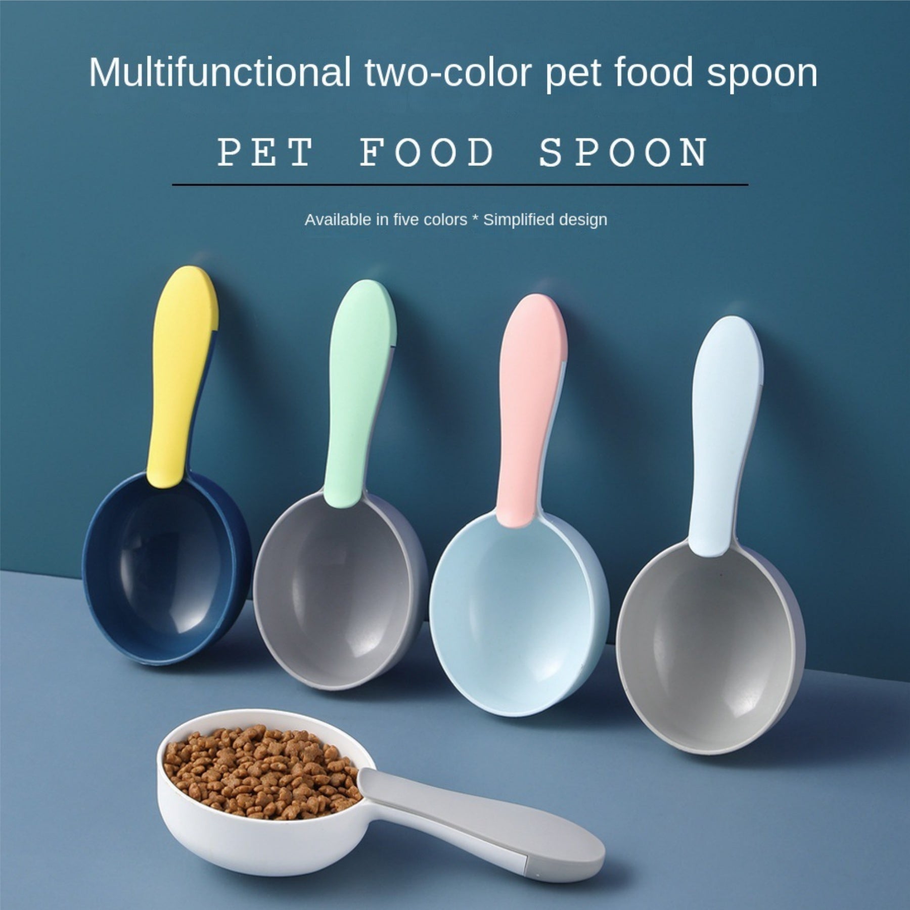 Simple Color-Block Pet Food Scoop