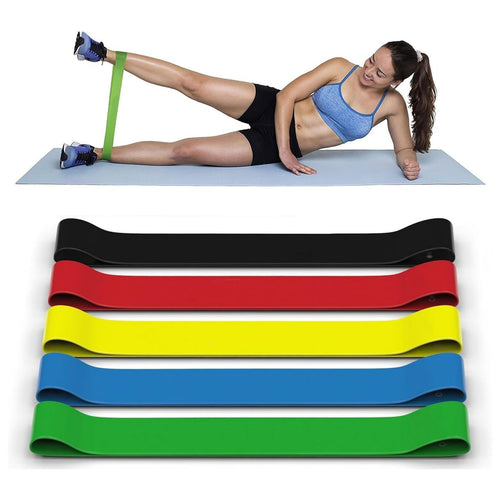 5 In 1 Exercise Loop Latex Elastic Resistance Band Set