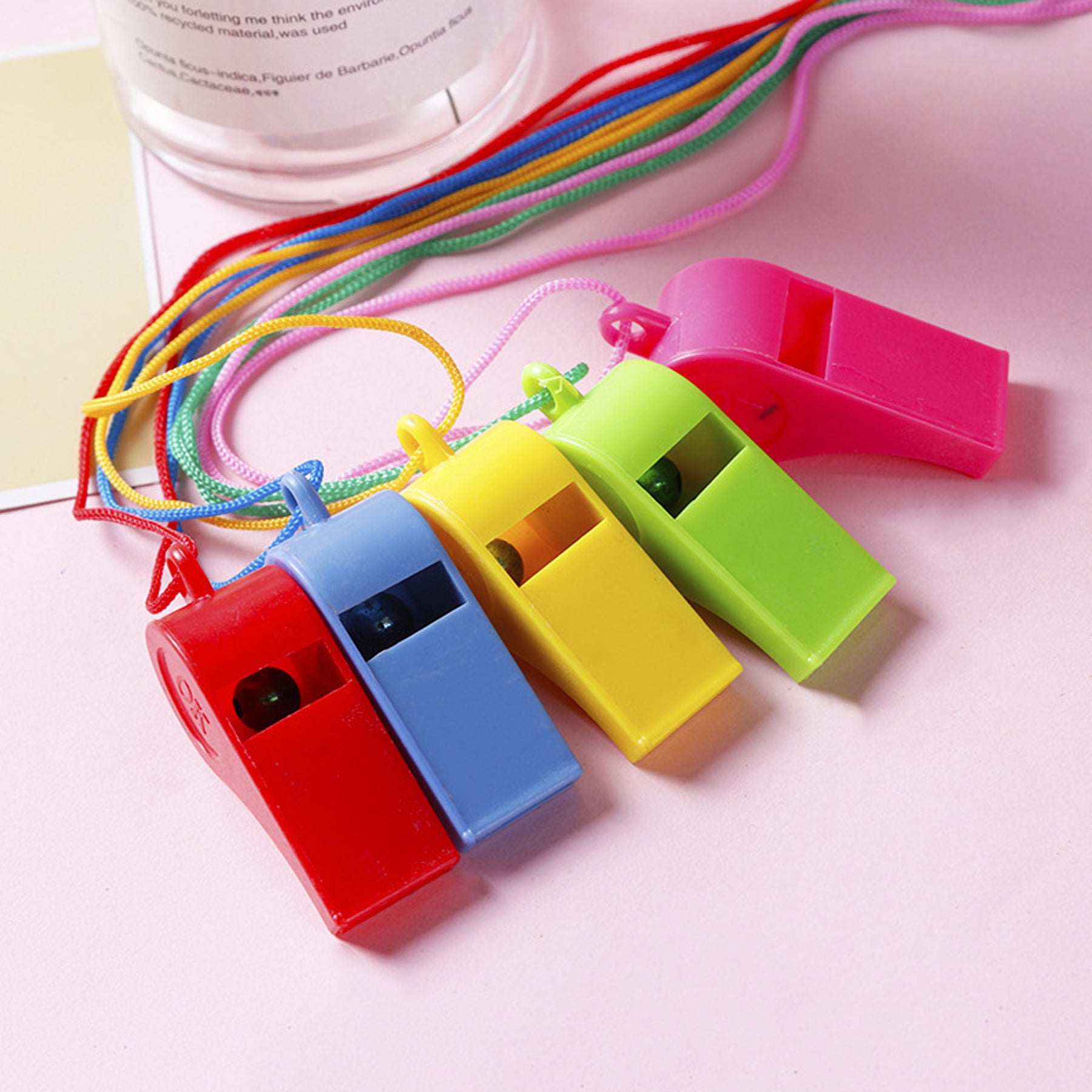 Plastic Whistle With Lanyard
