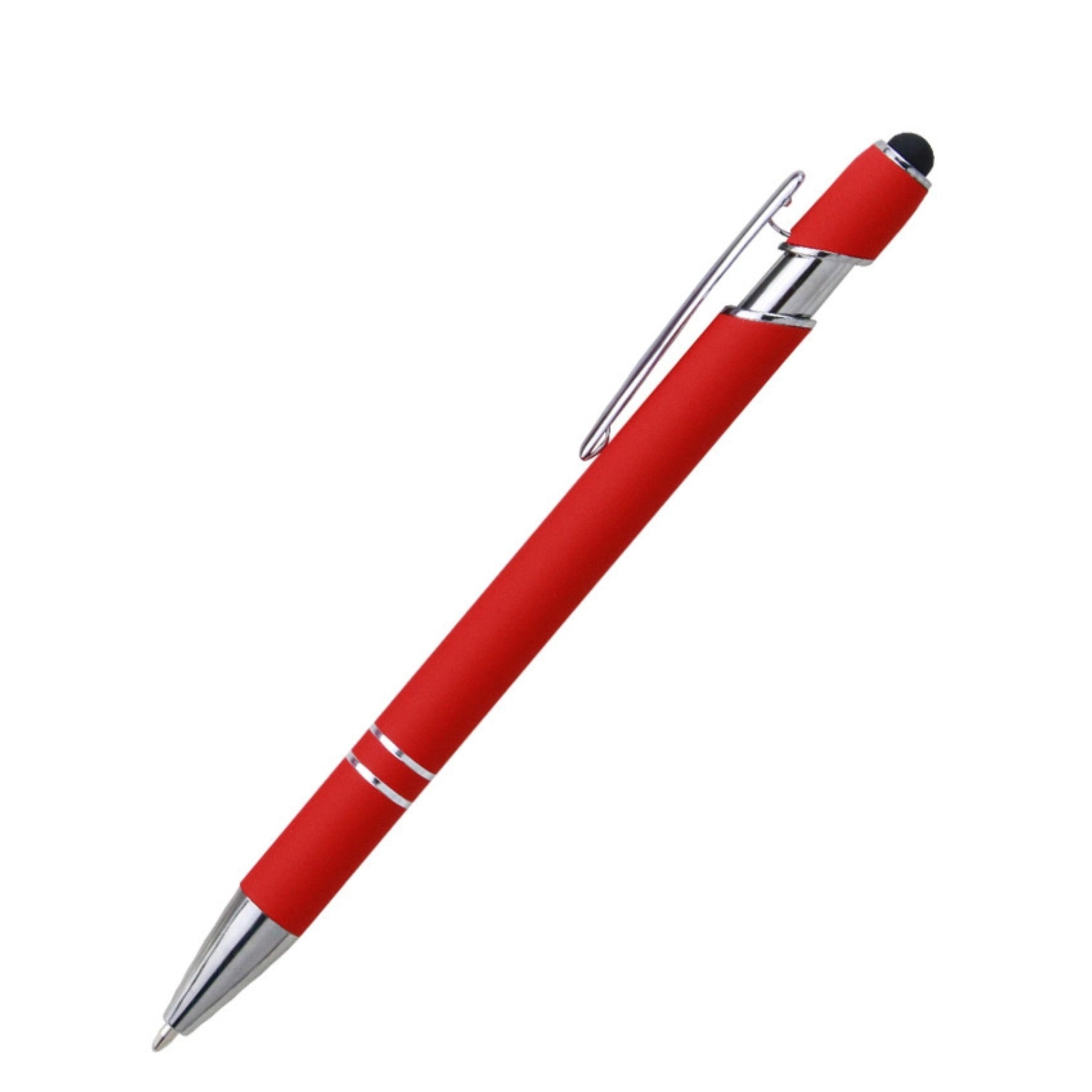 Rubber Soft Touch Ballpoint Pen With Stylus Tip