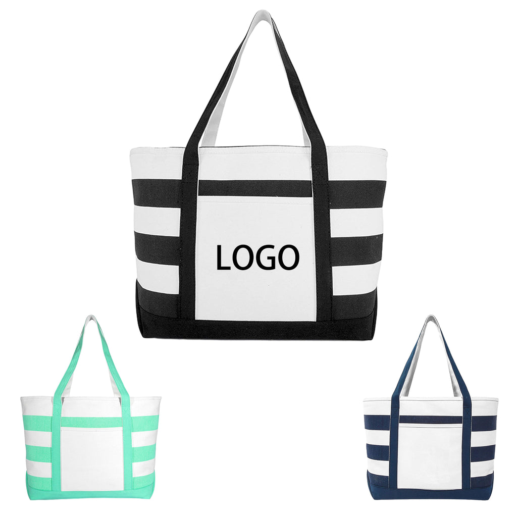Striped Boat Tote Bag