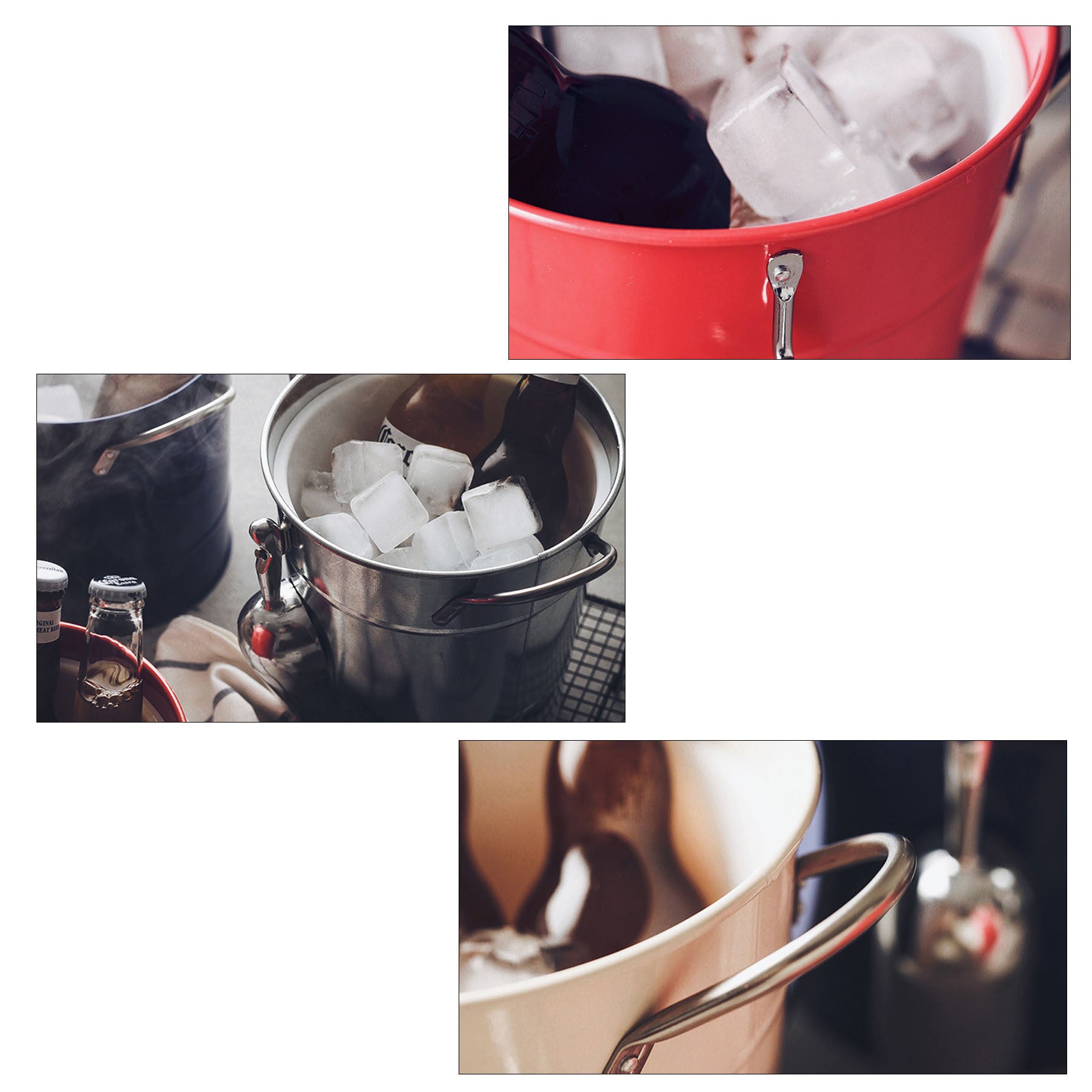 Tinplate Ice Bucket With Scoop And Lid