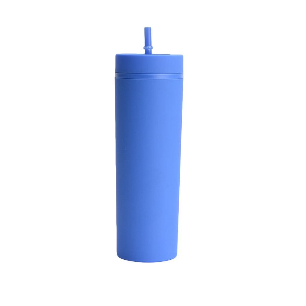 16Oz Double Wall Skinny Tumbler With Straw