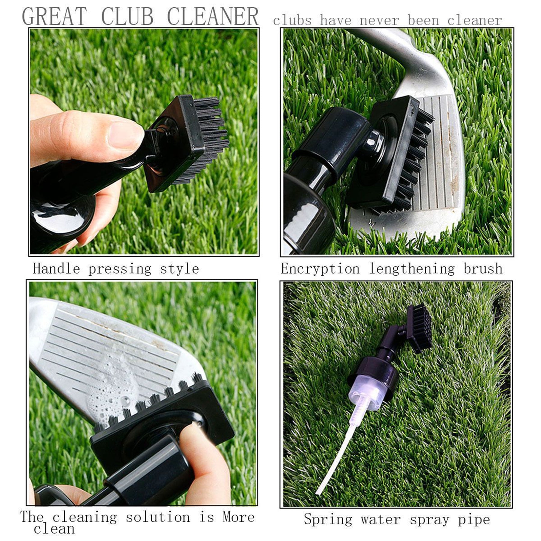 Golf Club Cleaner Brush Water Spray