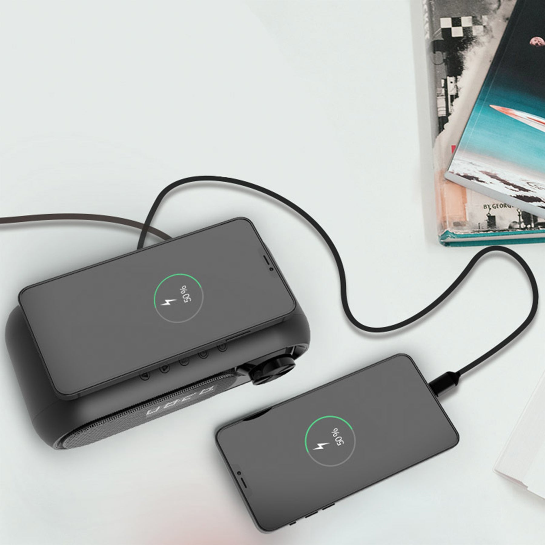 Multi-in-one Wireless Charger Bass Bluetooth Speaker