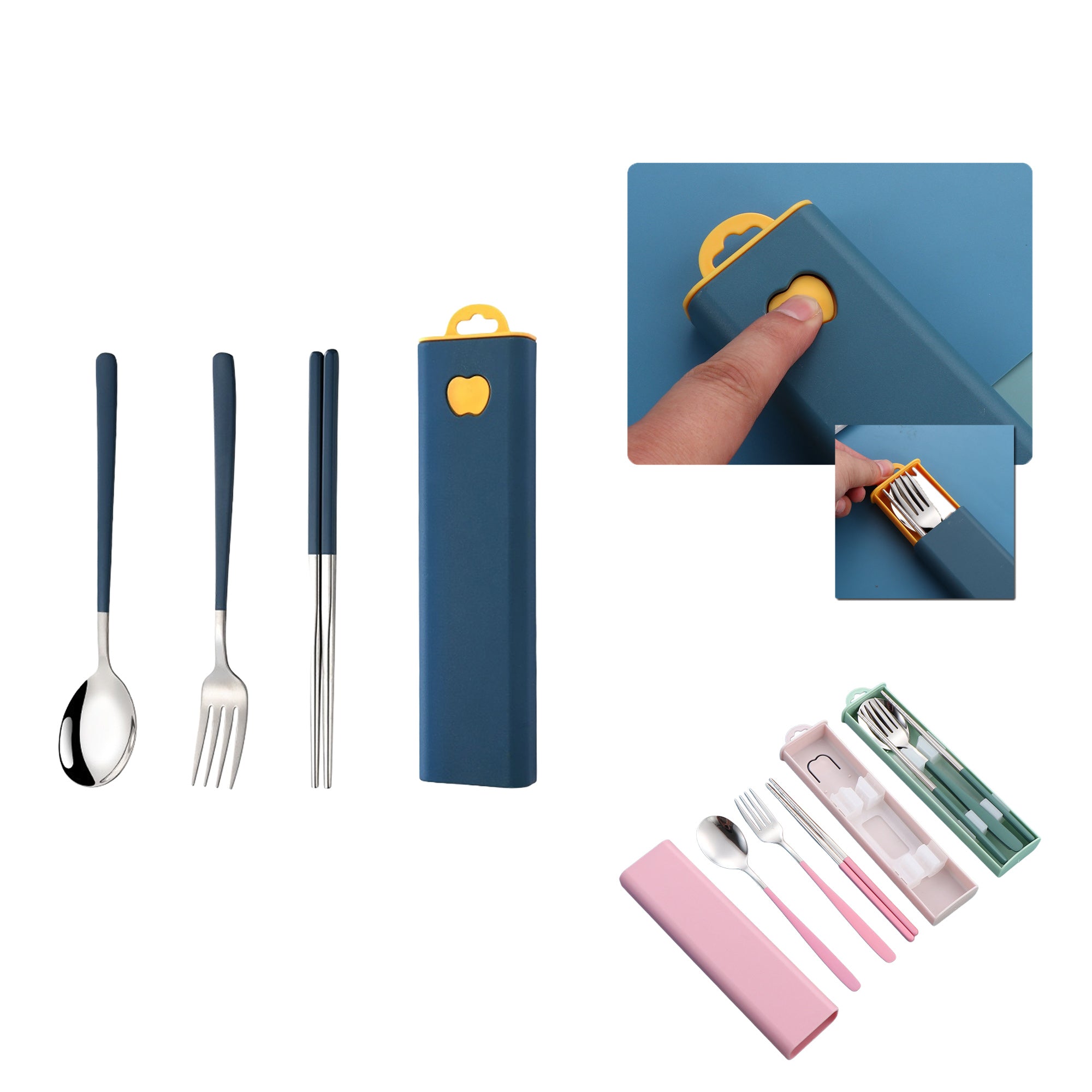 Stainless Steel Utensil Set-Spoon, Fork & Chopsticks