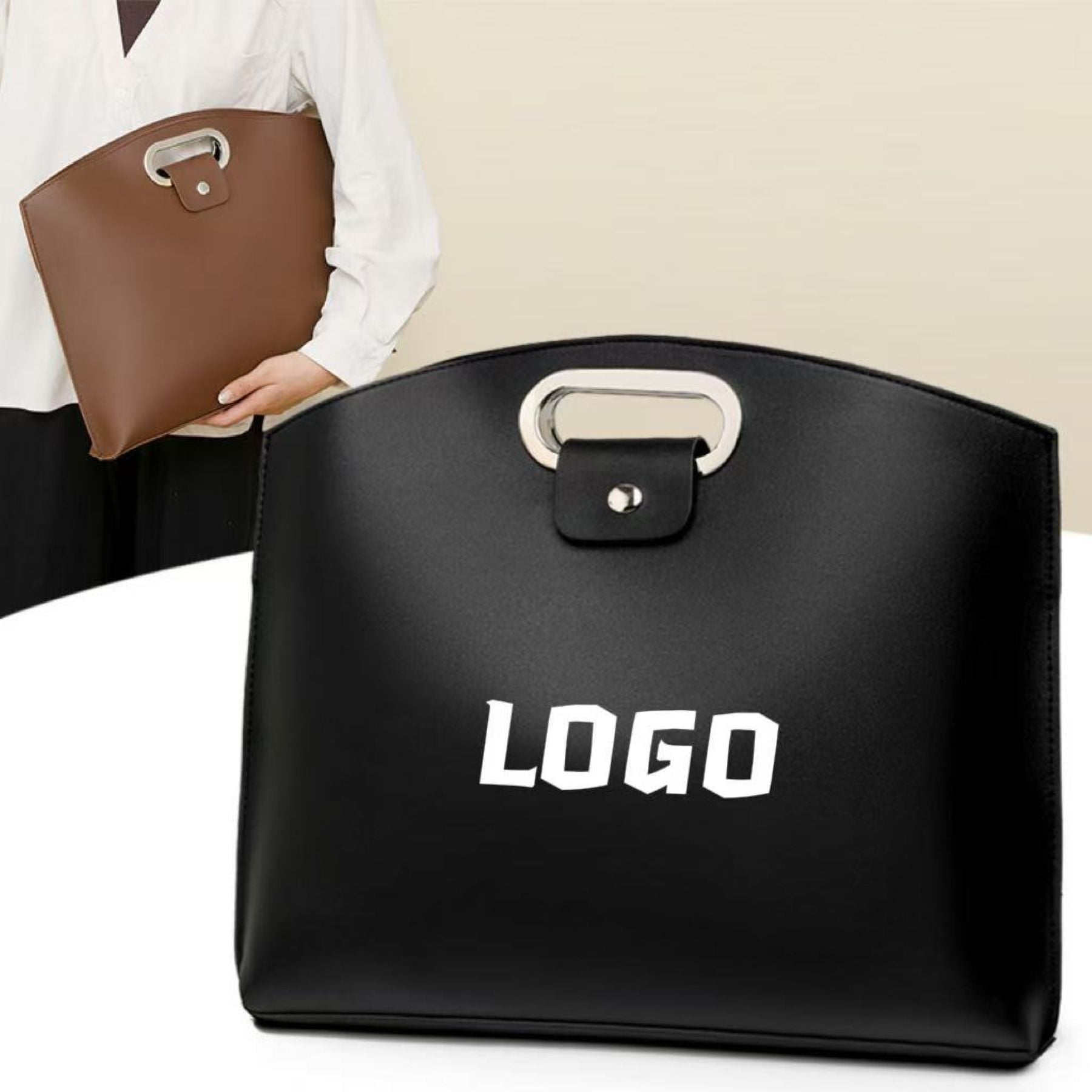 Simple Leather Business Bag (With 1 Inner Compartment Bag)